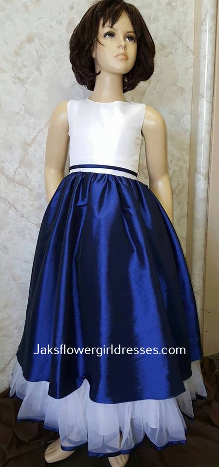 royal blue and white dress